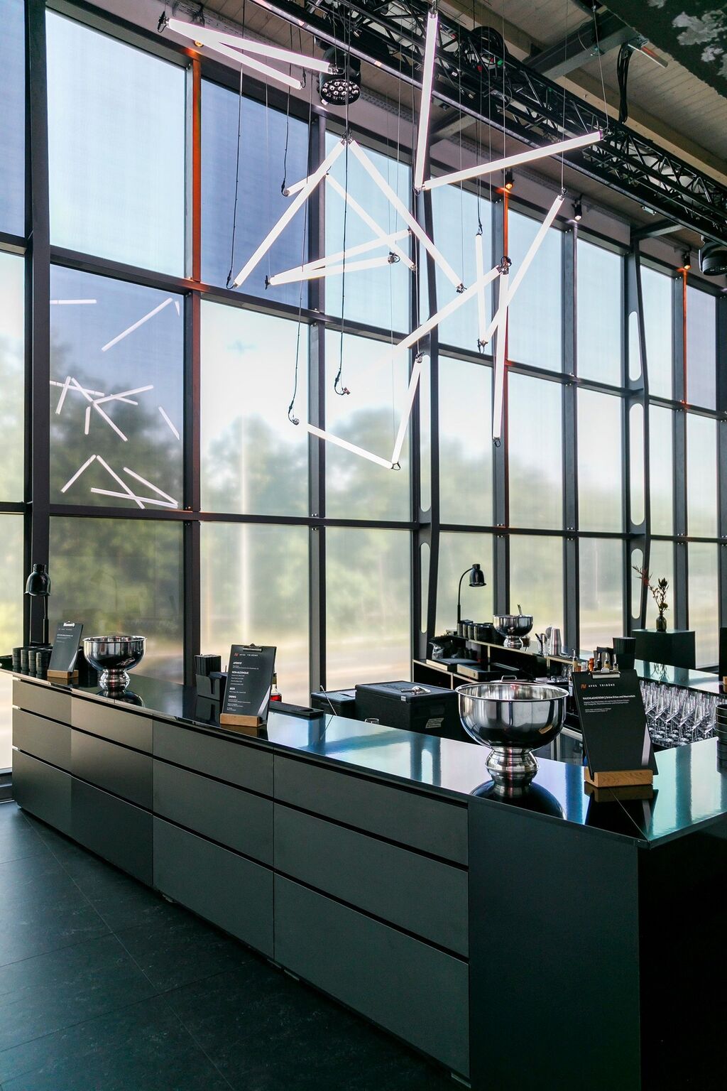 AVUS Tribüne venue with neon lighting